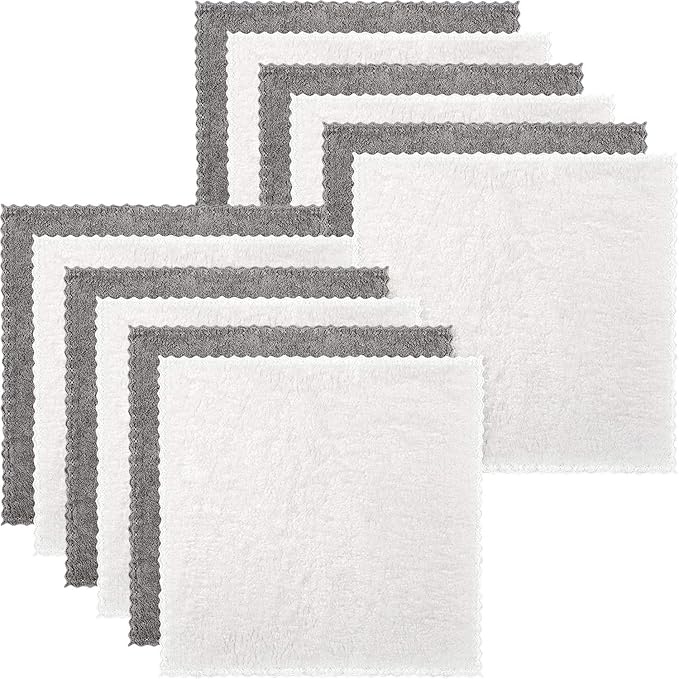 Syhood 12 Pieces Face Wash Cloth 12 x 12 in Makeup Remover Cloths Towel Coral Velvet Facial Microfiber Soft Fast Drying Facial Cleansing Towel for Face(Beige, Gray)