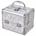 Joligrace Makeup Case for Girls Cosmetic Train Case Makeup Storage Box Jewelry Organizer Hair Accessories Lockable with Trays & Mirror Purple