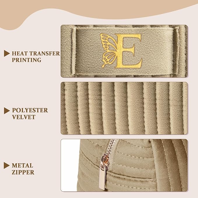 COSHAYSOO Fashion Christmas Gifts for 20 30 40 Year Old Woman Personalized Makeup Bag Initial Cosmetic Pouch, Practical 20th 30th 40th Birthday Gift Ideas for Women Sister Bestie Siblings Letter E