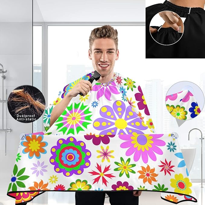visesunny Professional Barber Cape Polyester Hair Cutting Salon Cape Apron Anti-Static Beard Bib Grooming Apron