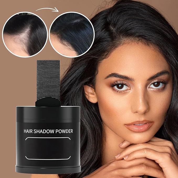 gowwim Root Touch up Powder, Instantly Gray Hair Cover up Hairline Powder for Women & Men Waterproof and Sweatproof Root Cover Up Long-Lasting for Thinning & Loss Hair (Light Brown, 10g)
