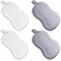 Tatuo 4 Pieces Baby Bath Sponge Cotton Baby Sponge Toddler Soft and Absorbent Loofah for Kids Babies Men Women(Grey,White)
