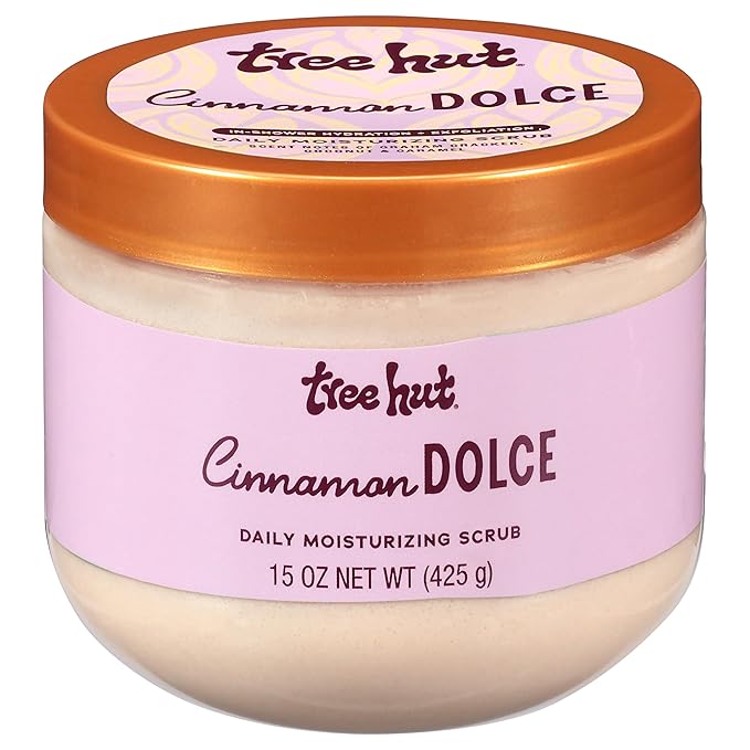 Tree Hut Cinnamon Dolce Daily Moisturizing Scrub, Whipped Foamy Exfoliating Body Scrub, Hydrating & Moisturizing Formula for Soft, Radiant Skin, 15 oz