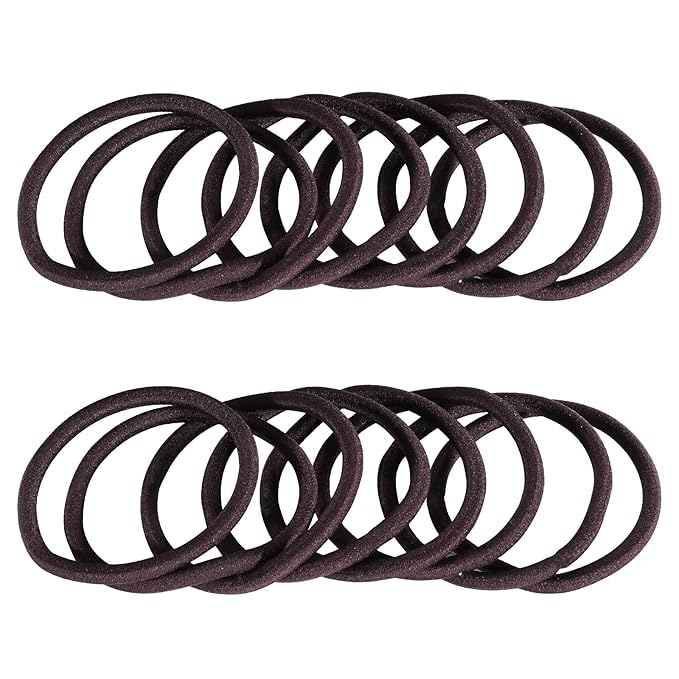 100PCS Hair Ties, 4MM Dark Brown Ponytail Holders Hair Bands, 2 Inch in Diameter Rubber Bands for Medium to Thick Hair, (4mm Dark Brown)
