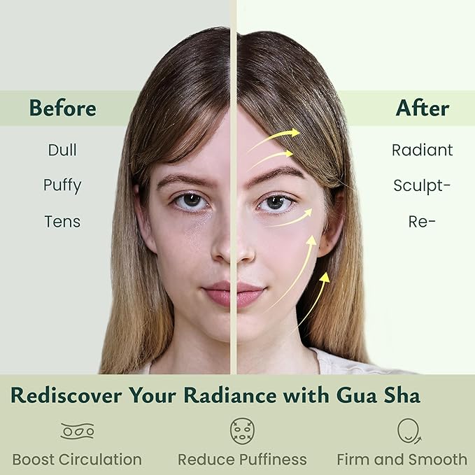 Rena Chris Guasha Massage Tool, 4 Pcs Gua Sha Facial Tool, Guasha Board for SPA Acupuncture Therapy Trigger Point Treatment, Gua Sha Scraping Massage Tool (Green)