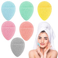 6pcs Face Sponges for Cleansing, Reusable Puff Facial Sponges for Face Wash Face Scrubber Exfoliating Pads Sponge with Finger Cot Suitable for Makeup Remover Washing Face All Skin Types