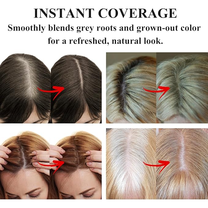 VOLLUCK Root Touch up Powder, Instant Hairline Powder for Thinning Areas and Gray Hair Coverage, Natural and Non-greasy Root Cover up for Women and Men (Auburn, 0.35 Ounce)