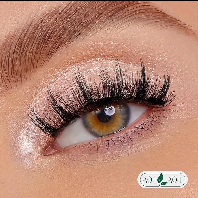KEYYOU Reusable Magnetic Eyelashes 2 Pair with Applicator No Glue Needed 3D Natural Magnetic Lashes, Easy to Apply & Long Lasting for Daily Use & Events(A04+A04)