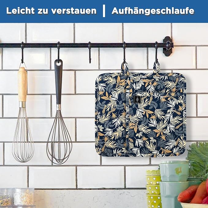 Pot Holders for Kitchen Heat Resistant Hot Pads for Countertops Oven Pot Holders Cotton Potholders for Kitchen Cooking Baking - 2PCS