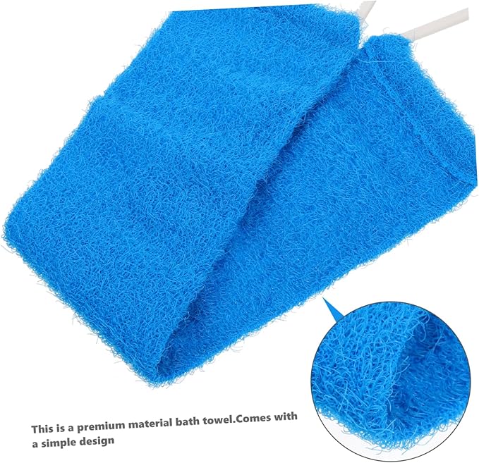 Double Sided Natural Bath Scrubber with Strong Exfoliating Pull Strap for Men and Women Deep Cleansing Massage Towel for Back Spa Shower Belt Random Solid Color Random Color