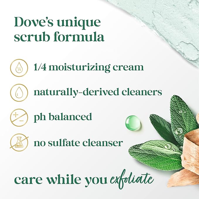 Dove FIFA World Cup 2026 Limited Edition Moisturizing Body Scrub – Palo Santo & Sage Oil, pH‑Balanced Whipped Exfoliator for Hydrated, Radiant Skin, 15 oz