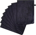 PHOGARY 6 Pack Microfiber Body Wash Mitts Shower Gloves, Reusable Makeup Remover Mitt, Soft Face Towel Mitts Facial Cleansing Bath Wash Cloth, Spa Glove, 14×20 cm, Black