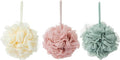 Bath Sponges, Shower Loofah for Body Exfoliation(3 pcs, Green&Linen&Pink)