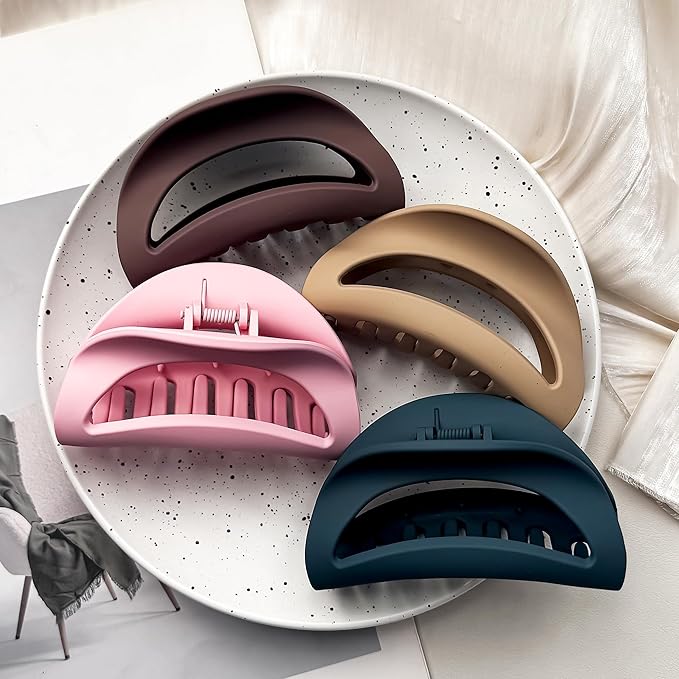6Pcs Silicone Hair Claw Clips for Women, Mellow Flexible Hair Clip No Normal Hard Plastic Material,Non-Slip Strong Hold Durable Won't Break Cozy Claw Clips for Thick Hair