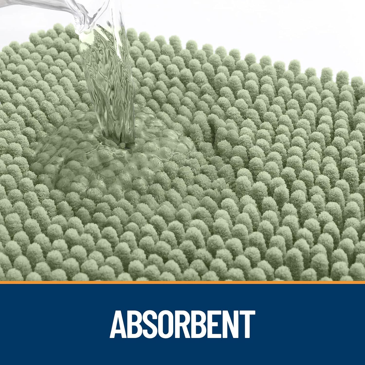 OLANLY Dog Door Mat for Muddy Paws 47x24, Absorbs Moisture and Dirt, Absorbent Non-Slip Washable Doormat, Quick Dry Chenille Mud Mat for Dogs, Entry Indoor Entryway Carpet for Inside Floor, Sage Green