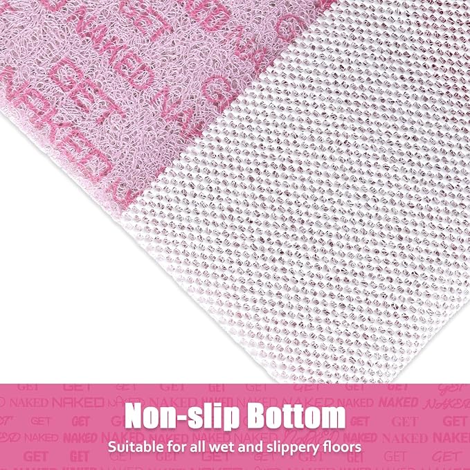 Bathtub Mat Shower Mat Non-Slip - 16x 39 Inch Soft Comfort Bath Mat with Drainage Holes, PVC Loofah Massage Bathmat for Shower, Tub, Bathroom, Wet Areas, Quick Drying
