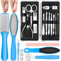 Pedicure Kits - Callus Remover for Feet, 23 in 1 Professional Manicure Set Pedicure Tools Stainless Steel Foot Care, Foot File Foot Rasp Dead Skin for Women Men Home Foot Spa Kit, Blue23