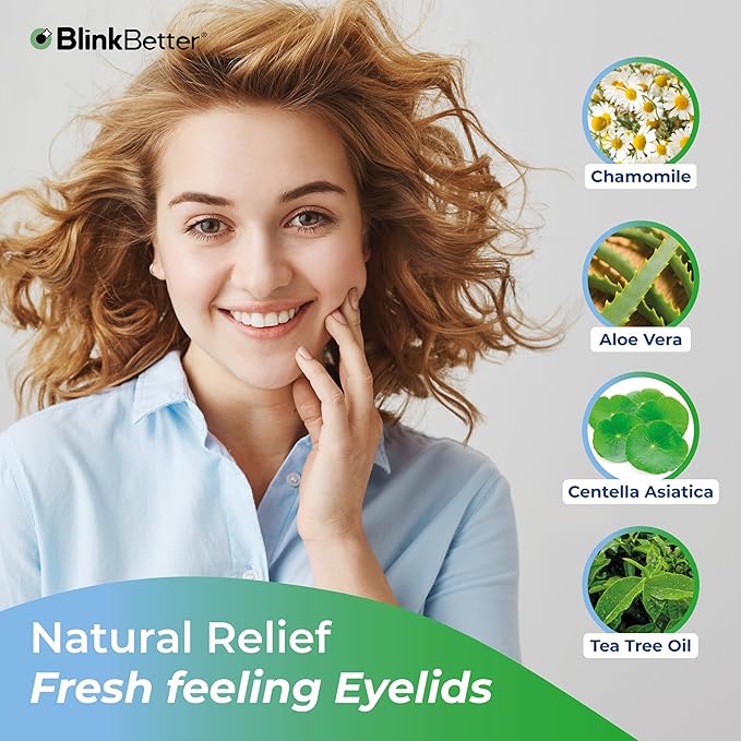 Tea Tree Oil Eyelid Wipes- 60 (Pack of 3) Natural Blepharitis, MGD & Dry Eye Relief Wipes | Cleansing, Soothing, Dual-Textured, Triple Moisture Formula | Biodegradable & Gentle
