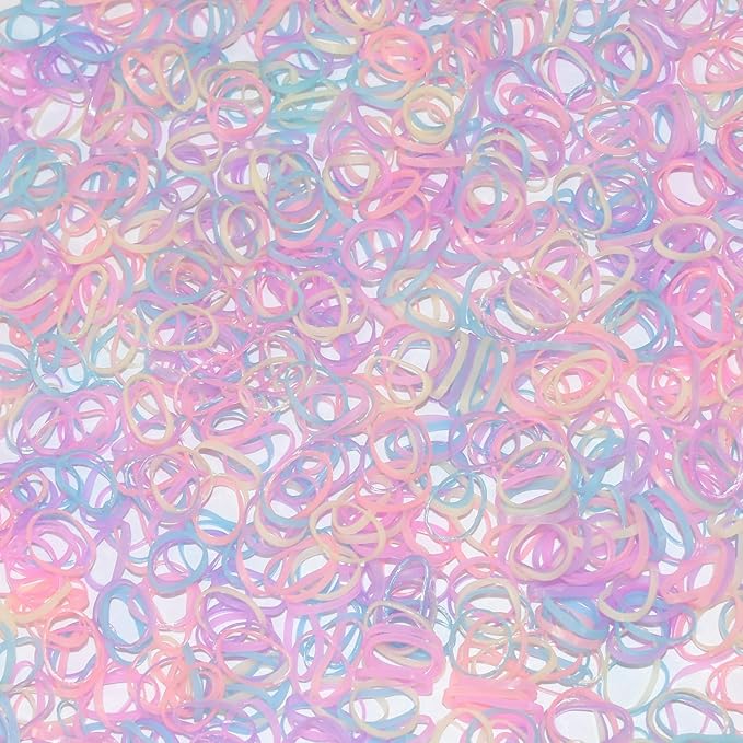 Baby Hair Ties Elastic Hair Rubber Bands,400pcs Multi Color Small Hair Holder Hair Tie for Kids Girls