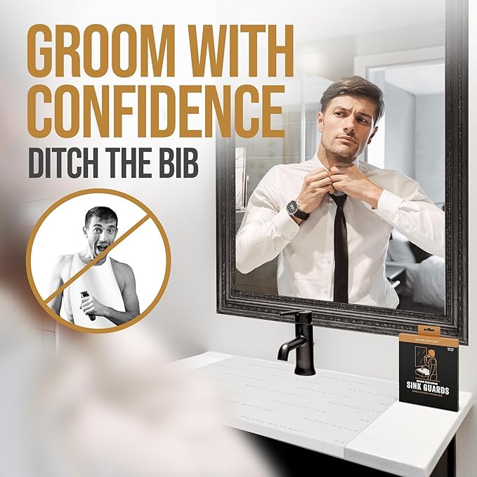 Disposable Beard Hair Catcher for Men - No Plastics - Biodegradable Sink Cover for Shaving and Trimming - Beard Bib Alternative - Simply Buzz, Catch, Toss