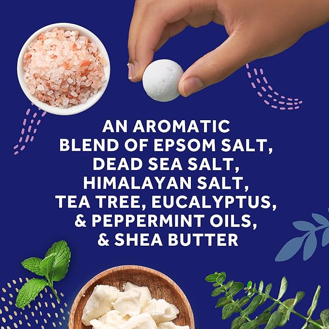 Amopé Pedi Perfect Rejuvenating Foot Soak Foot Bath Bombs, Relaxing Foot Spa Fizzies with Epsom salt, Dead Sea & Himalayan Salt, Tea Tree Oil, Shea Butter to Soothe, Hydrate & Soften Tired Feet, 28 ct