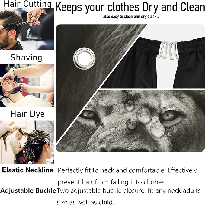 visesunny Professional Barber Cape Polyester Hair Cutting Salon Cape Apron Anti-Static Beard Bib Grooming Apron