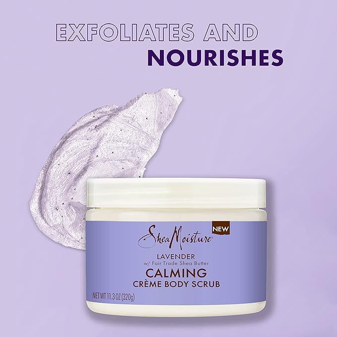SheaMoisture Creme Body Scrub Lavender Calming Skin Care with Fair Trade Shea Butter 11.3 oz