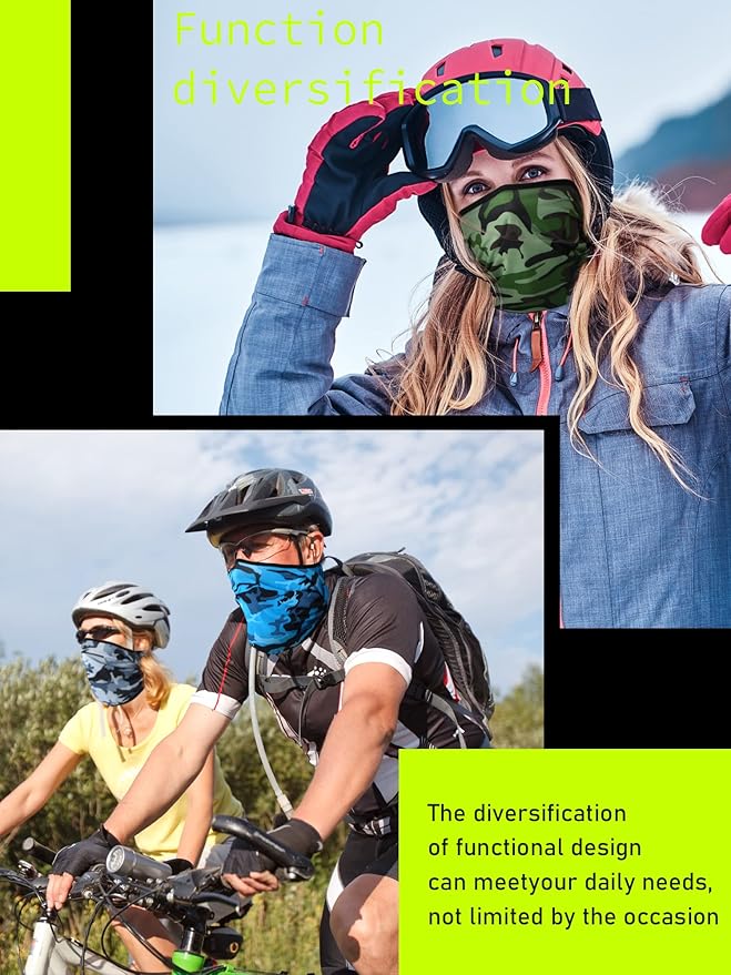 SATINIOR 6 Pcs Ski Mask Cover Balaclava Full Face Mask Summer Face Cover UV Windproof Balaclava for Men Women Outdoor Sports