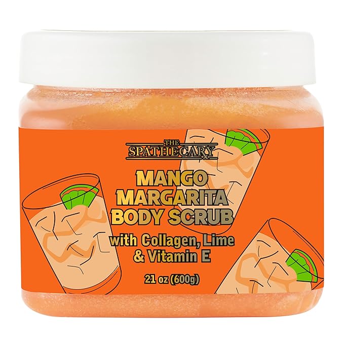 Mango Margarita Sugar Scrub - Exfoliating & Hydrating Body Scrub With Collagen, Lime, & Vitamin E For Soft, Smooth, and Brighter Looking Skin, Body Care Exfoliator & Cleanser, 21 oz