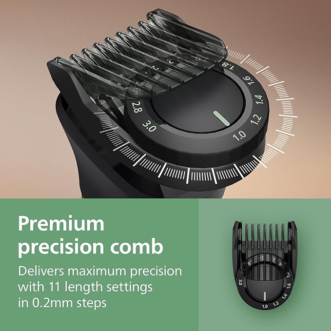 Norelco Philips All-in-One 7000 Series 22-Piece Trimmer - Electric Shaver and Clipper for Face, Beard, Head & Body, Self-Sharpening Full Metal Blades, 28 Length Settings (0.5-16 mm), MG7975/49
