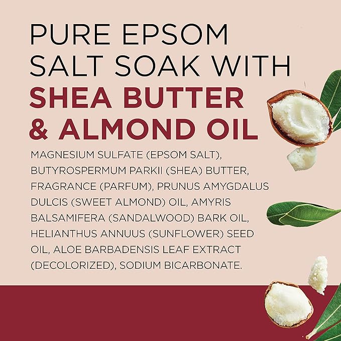 Dr Teal's Epsom Salt Magnesium Soak, Soften & Moisturize with Shea Butter & Almond Oil, 3 lbs