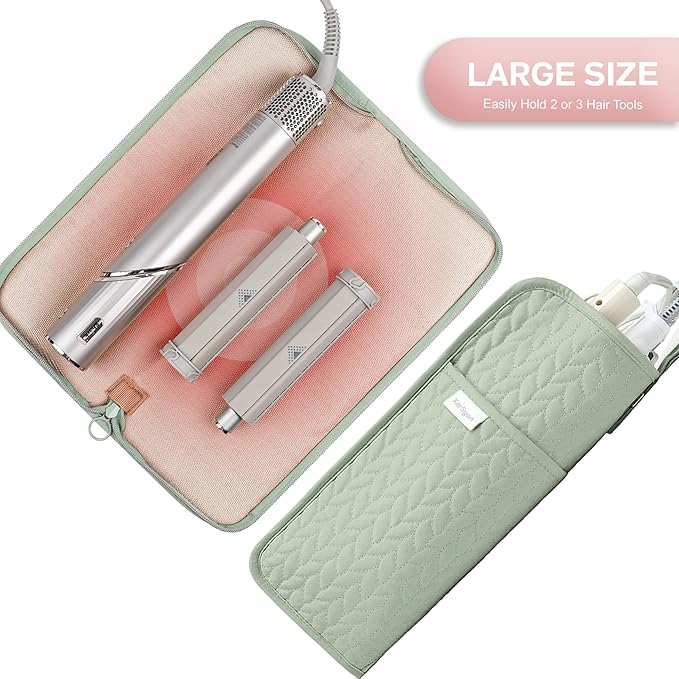 Hot Tools Organizer Heat Resistant Mat Case Hair Tools Holder Travel Bag Portable Hair Styling Tools Cover Pouch for Curling Iron,Flat Iron,Hair Straightener (Sage Green)