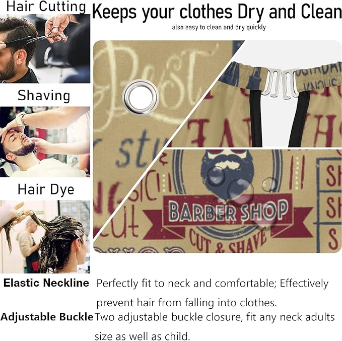 visesunny Professional Barber Cape Polyester Hair Cutting Salon Cape Apron Anti-Static Beard Bib Grooming Apron
