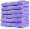 Cleanbear Wash Cloths Cotton Facecloths, Large Face Cloths 6 Ultra-Soft Washcloths for Bathroom and Guestroom, Fade-Resistant Face Towels 13 by 13 Inches (Lavender)