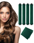 Heatless Curls Overnight with Satin Head Scarf, Velvet Hair Rollers for Blowout Look, No Heat Curling Rod for Long Thick Hair, Soft Sleep In Flexi Rods
