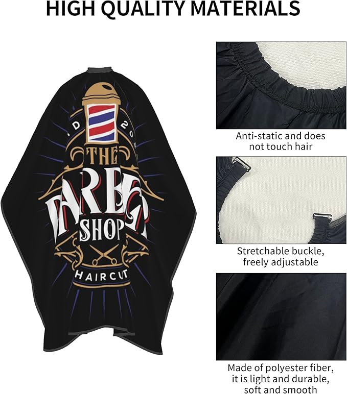 Adult Barber Cape, Professional Salon Haircut Capes, Haircut Kit Hairdressing Apron for Home Salon Barbershop