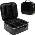 Carrywell Makeup Bag Travel Case, Not-Made In China, Hard Train Case for Cosmetics, Portable Beauty Artists Organizer, Storage Box With Adjustable Dividers For Make Up and Brushes, Small Crocodile