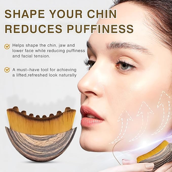 New Lymphatic Contour Face Brush - Dry Brushing Face Massager for Lymphatic Drainage, Chin & Jawline Sculpting - Ergonomic Skin Fit Design to Reduce Puffiness, Relieve Fatigue (2PCS)