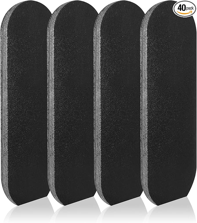 EagleKing Stainless Steel Foot File Refills, 40 Pieces Replacement Pads, Foot Rasp Pad with Removable Glue, Size 5.2" L x 1.7" W