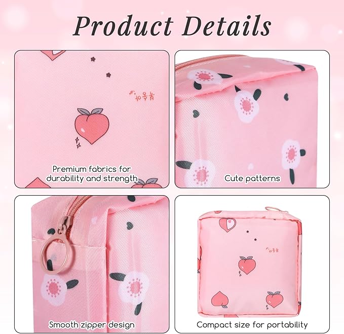4 Pcs Sanitary Napkin Storage Bags,Menstrual Pad Pouches Tampon Holder for Purse,Feminine Product Pouch Portable Period Bags for Teen Girls for School