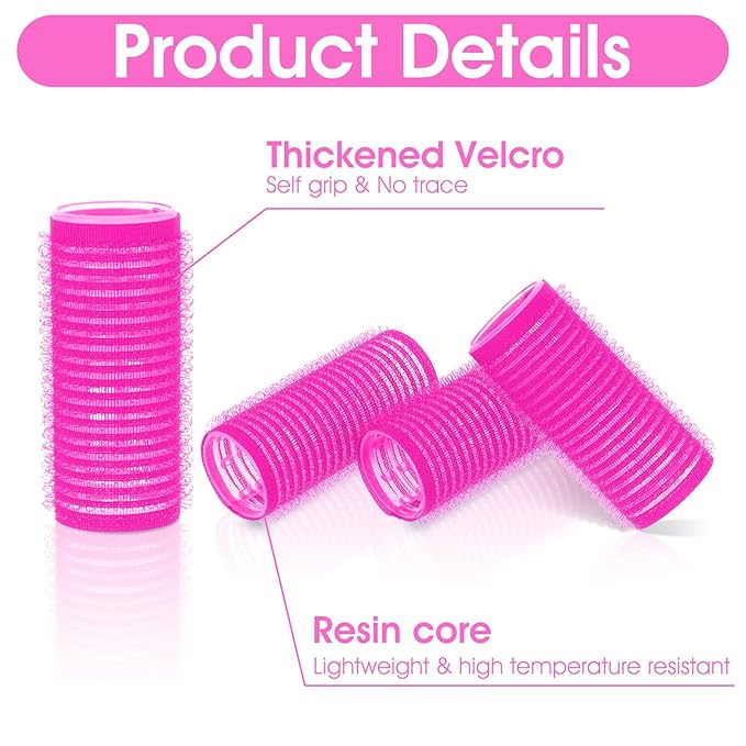 18pcs Plastic Hair Rollers Self Grip Hair Rollers with Rat Tail Comb Small Heatless Roller Hair Curlers for Pro Salon Hairdressing and DIY Hairstyles (0.98 X 2.44 Inch)