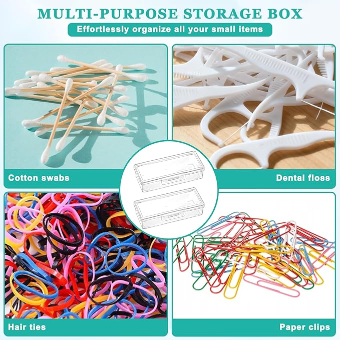 2PCS Cotton Swab Holder for Travel, Floss Picks Case, Portable Small Dental Floss Holders, Cotton Swab Boxs Travel Storage Case, Dental Toothpick Holder for Cottons Buds Hair Ties Flosss
