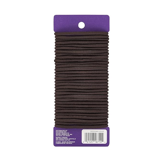 Goody Ouchless Goody Hair Ouchless Women's Hair Braided Elastics 4mm for Medium Hair, Brown, 32 Count (Pack of 2)