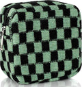 Sanitary Napkin Storage Bag, Menstrual Pad Zipper Bag Checkered Portable Period Bag Panty Liners, Tampon Storage Pouch for Women Ladies Daily Use Storage Purse Travel