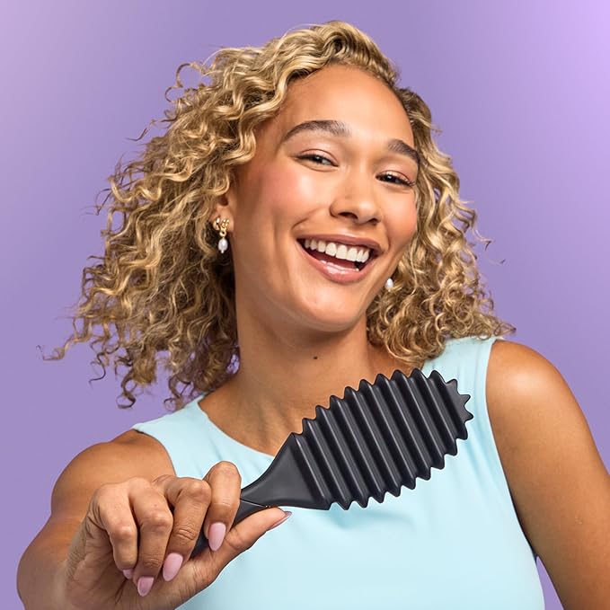 Wet Brush Curl Shaper Detangler Brush, Black, Curl Defining for Curly and Coily Hair Types, IntelliFlex Bristles Detangle for Frizz-Free Shaping, Made for Women, Men & Kids