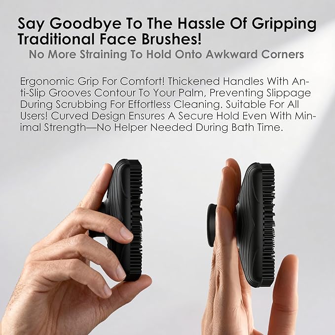 Face Scrubber & African Net, Silicone Exfoliating Brush for Men, Facial Cleansing Brush, Manual Waterproof Cleansing Skin Care, Blackhead Removing Pore Cleansing Massaging Face Brushes - Pink
