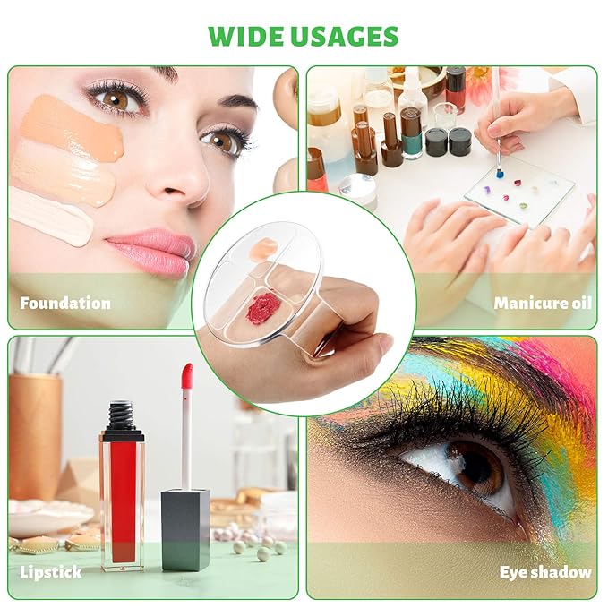 2 Pcs Acrylic Makeup Palette, Foundation Mixing Palette, Hand-held Makeup Spatula Nail Art Manicure Tray Clear Cosmetic Spatula for Beauty Salon Color Cream Mixing Foundation