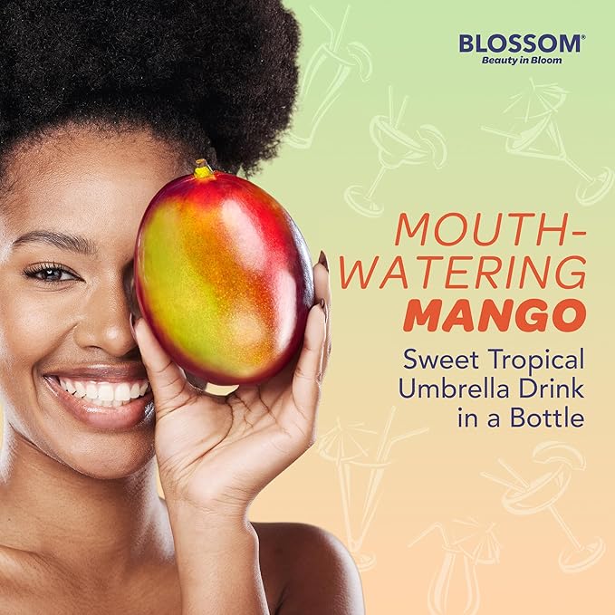 Blossom Dry Body Oil, Scented Body Oils for Women Moisturizing and Hydrating Skincare, Dry Oil for Body Infused with Real Flowers, 2 fl. oz/60ml, Yellow, Mango