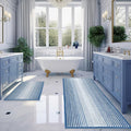 BSICPRO Bathroom Rugs and Mats Sets, 2 Piece Thick Absorbent Chenille Bath Mat Rug Set Non Slip, Soft Shaggy Bath Room Floor Mats for Bathroom, Machine Washable (Sky Blue, 24" x 70" Plus 20" x 32")