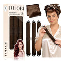 TULOBI 3 Pcs Heatless Curls Overnight - Upgraded Velvet Heatless Hair Curler with Velcro Fastener, Overnight Jumbo Blowout Rods, Hair Curlers to Sleep in for All Hair Types (Brown)